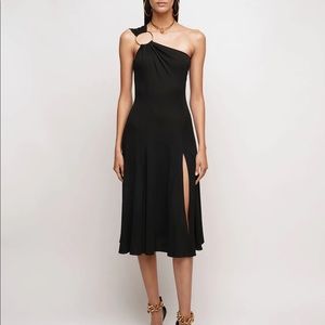 Authentic Versace Women's Black One-shoulder O-ring Dress